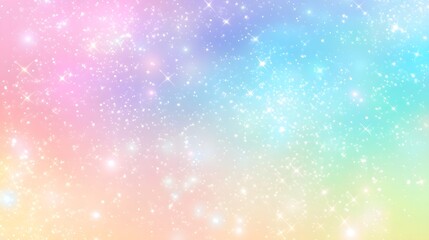 Obraz premium A vibrant, pastel-hued backdrop featuring a multitude of shimmering sparkles, creating a dreamy and ethereal atmosphere.