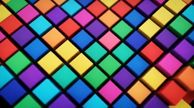 Colorful Cube Grid Abstract Background