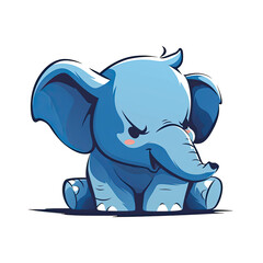 Cartoon upset baby elephant