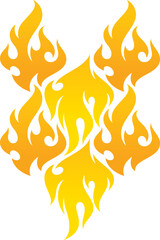 Dynamic fire patterns design element isolated on white background