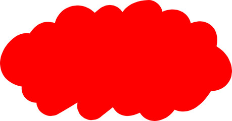 Brush drawn cloud shaped speech bubble illustration icon