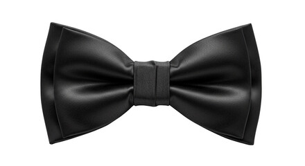 Elegant black satin bow tie on a dark background