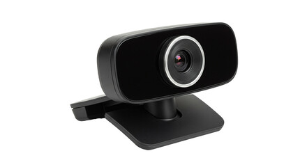 Compact black webcam with adjustable clip mount