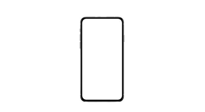 Minimalist smartphone screen mockup on white background
