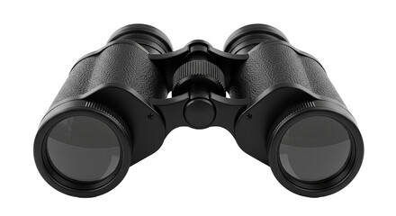 Black binoculars isolated on a solid white background