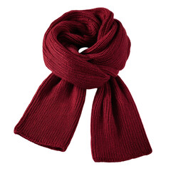 Deep burgundy ribbed knit scarf
