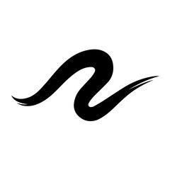 Black Wavy Brush Stroke