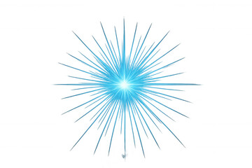 Obraz premium Blue light burst with radiating rays, creating a glowing star effect on transparent background