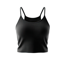 Black cropped tank top, simple design