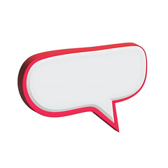Blank Speech Bubble with Red Border Isolated on White Background - Perfect for Adding Text and Messages
