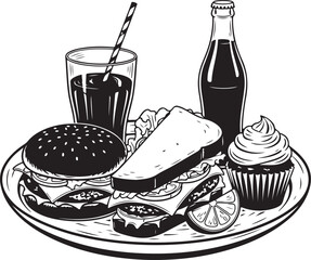 Classic american diner food plate