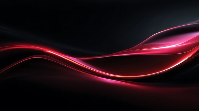 Abstract glowing red and pink wavy lines on a dark background with light streaks