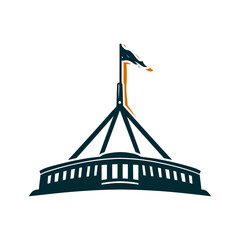 Australian Parliament House Canberra Icon Sydney Royal Easter Show Sheaf of wheat with three overlapping stalks golden yellow