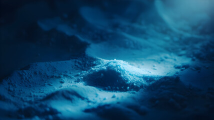 Naklejka premium Abstract icy landscape with dramatic blue tones, perfect for evoking a feeling of cold, winter, and mystery, ideal for creative projects