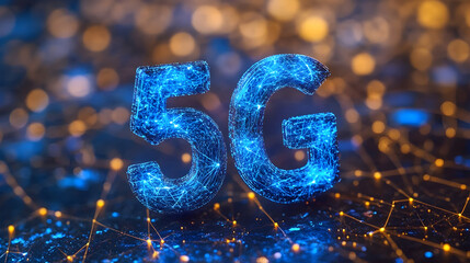 Low latency 5G technology – 5G Technology Concept with Glowing Network Connections and Digital Background