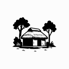 Valmiki Ashram Silhouette &ndash; Forest Hut of Ramayana