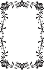 Floral ornament frame black and white