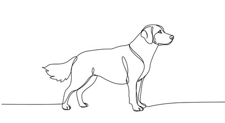 Fototapeta premium Continuous line drawing dog