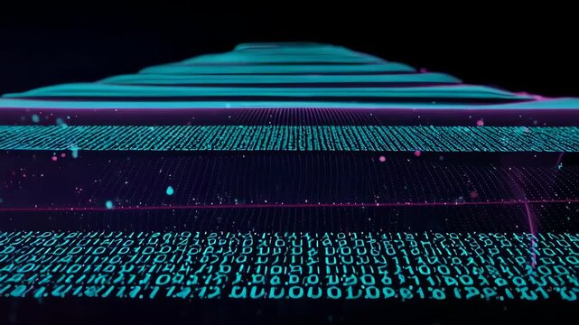 Abstract concept of a quantum computing core, glowing qubits in a state of superposition, surrounded by intricate layers of energy fields, deep space background