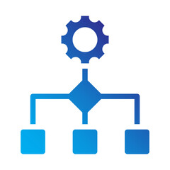 Workflow hierarchy automation Flat Gradient icon.