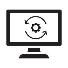 Desktop automation system Glyph icon.