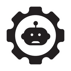 Gear focus automation Glyph icon.