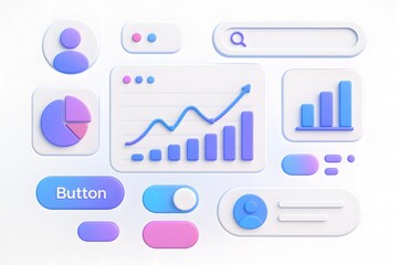 3D Neumorphic UI Design Elements