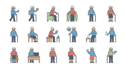 Collection of Elderly People Engaged in Various Activities and Hobbies.