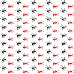 seamless pattern with red hearts