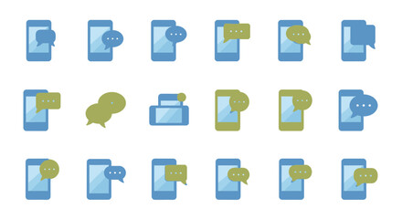 Mobile Messaging Icons Set.
