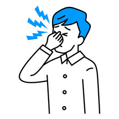 眼精疲労がつらい若い男性