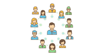 Social Network Community and Teamwork Concept Illustration.