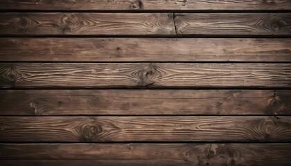 Fototapeta premium Rustic Wood Grain Texture: Detailed, Dark Brown, Horizontal Plank Background.