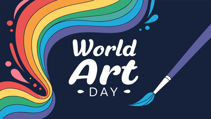 Vibrant World Art Day Poster Design with Dynamic Elements and Colorful Illustration