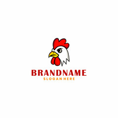 Chicken Mascot For Restaurant logo Inspiration vector. Design elements for logo, label, emblem, sign, brand mark. Vector illustration.