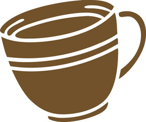 Cozy brown coffee mug with white stripes perfect for warm beverages and morning rituals