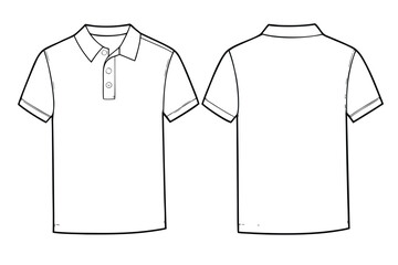 Polo shirt design template showing front and back views vector illustration 
