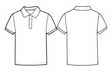 Polo shirt design template showing front and back views vector illustration 
