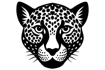 Obraz premium Vector art of jaguar face with a fierce and intense look