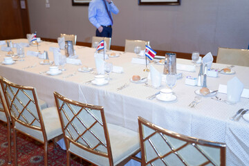 Empty Banquet table 
