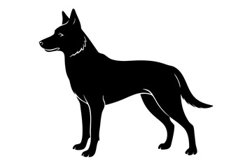 Vector art of belgian shepherd dog standing illustration