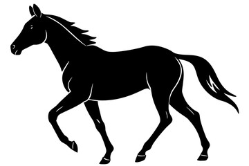 Vector art of black horse running in a simple vector style