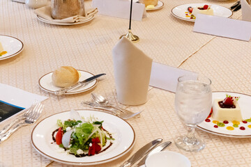 Empty Banquet table 