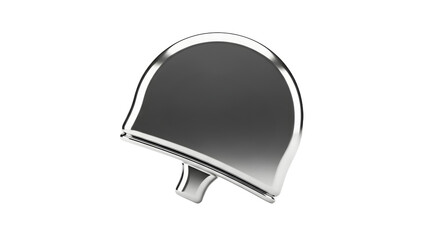 Fototapeta premium Modern Silver Ping Pong Paddle with Black Surface on Light Gray Background