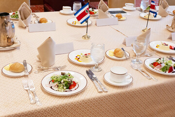 Empty Banquet table 