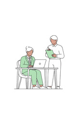 Flat Vector Business People Collaborating in Modern Office