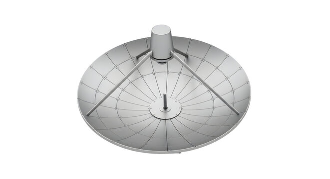 Satellite Dish Parabolic Antenna Reflector in White Background