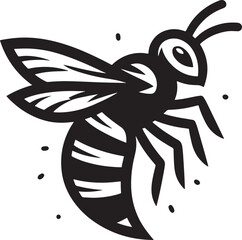 Bee logo on white background. Isolated bee. Vector illustration