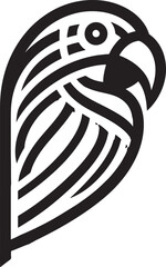 Parrot head tattoo isolated on a white background. Vector illustration