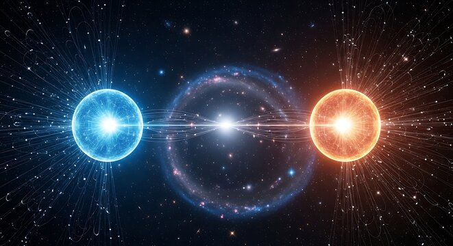 Cosmic ballet of energy and connection: Visualizing the dance of celestial spheres in space